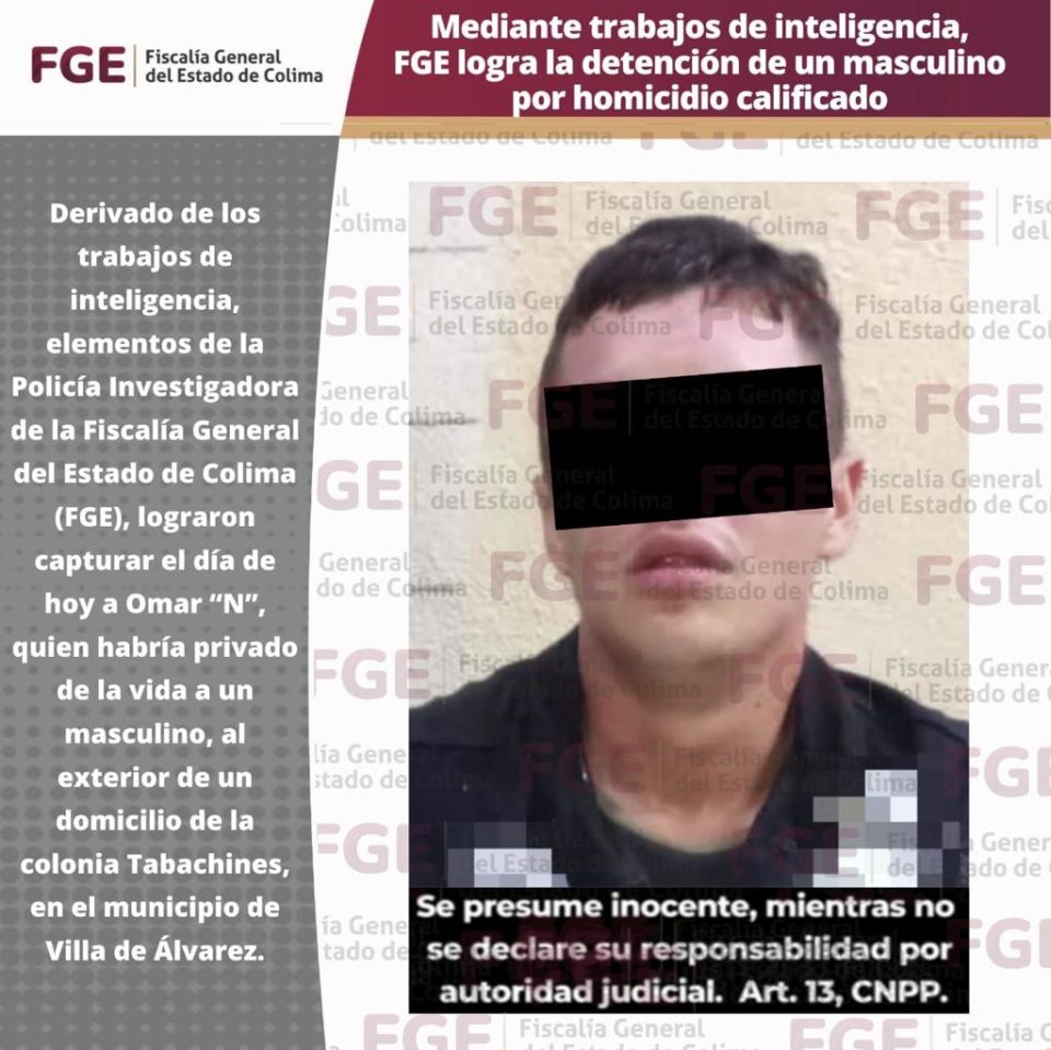 FGE logra la detención de un masculino Por homicidio calificado