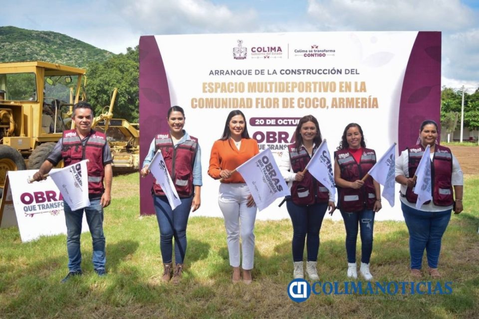 Indira dio banderazo de inicio a la construcción de multideportivo, en Armería