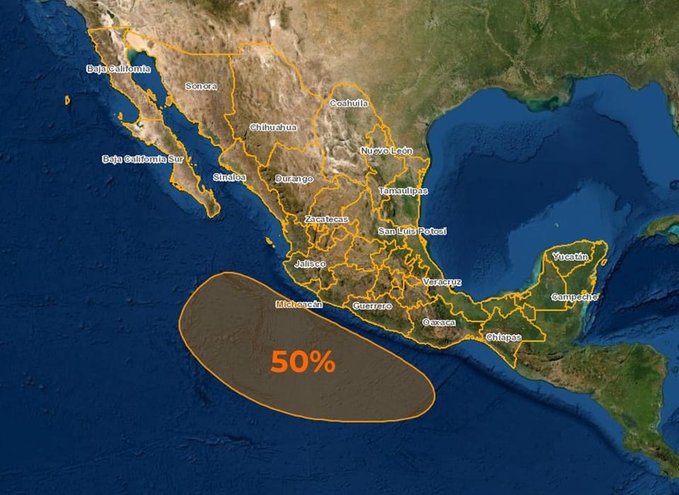 Protección Civil alerta por formación de probable ciclón tropical en el Pacífico