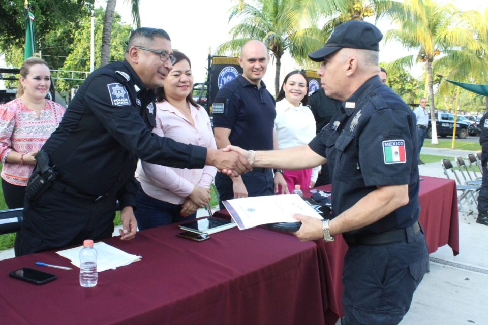 Secretaria de Gobierno encabeza ceremonia de retiro de 8 elementos de la Policía Estatal Preventiva