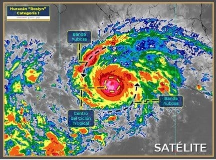 ‘Roslyn’ se intensificó y ya es Huracán categoría 1 y está frente costas de Colima | AFmedios .