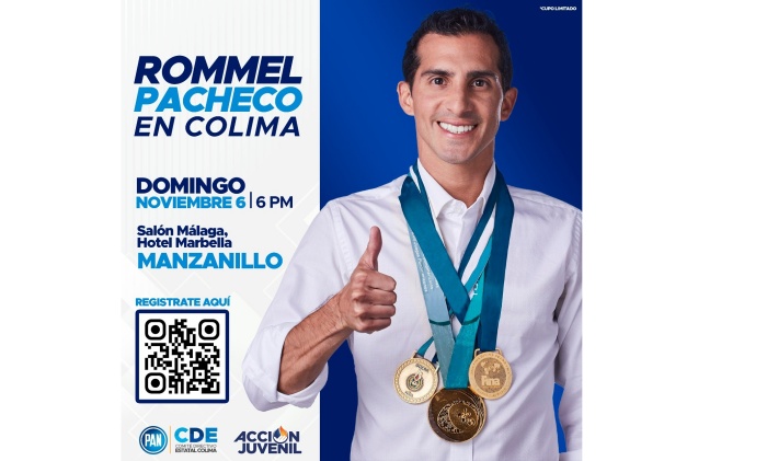 Rommel Pacheco dará una charla con la juventud colimense, en Manzanillo