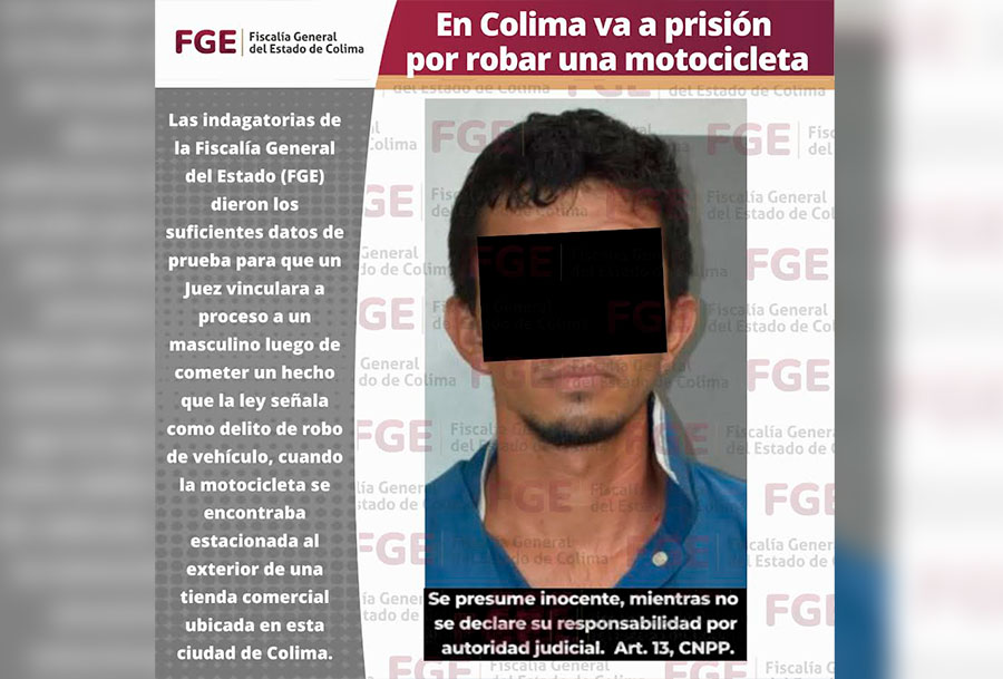 En Colima va a prisión por robar una motocicleta | AFmedios .