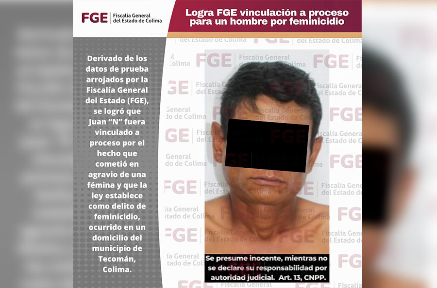 Logra FGE vinculación a proceso para un hombre por feminicidio | AFmedios .