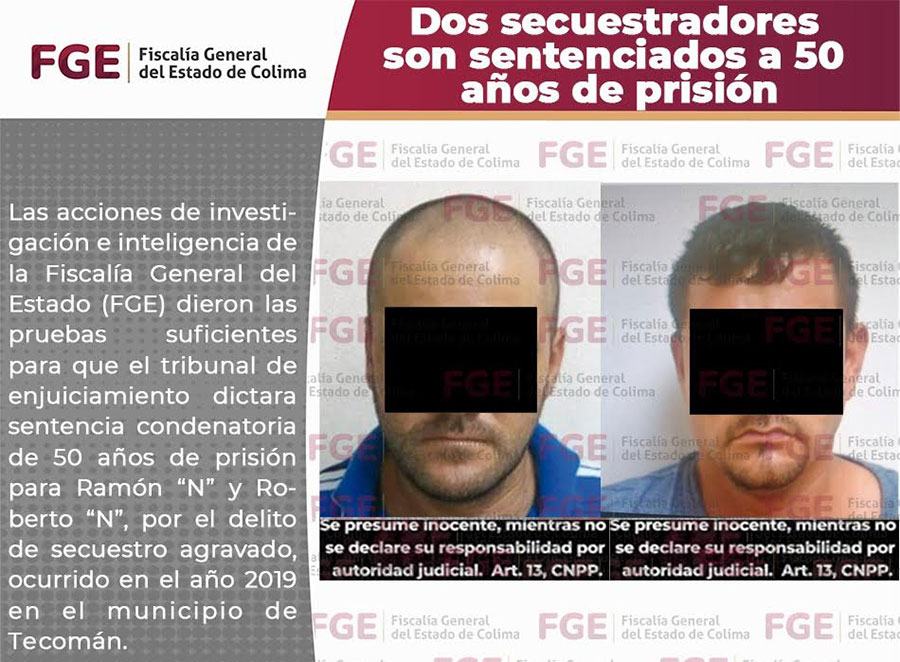 Dos secuestradores son sentenciados a 50 años de prisión | AFmedios .