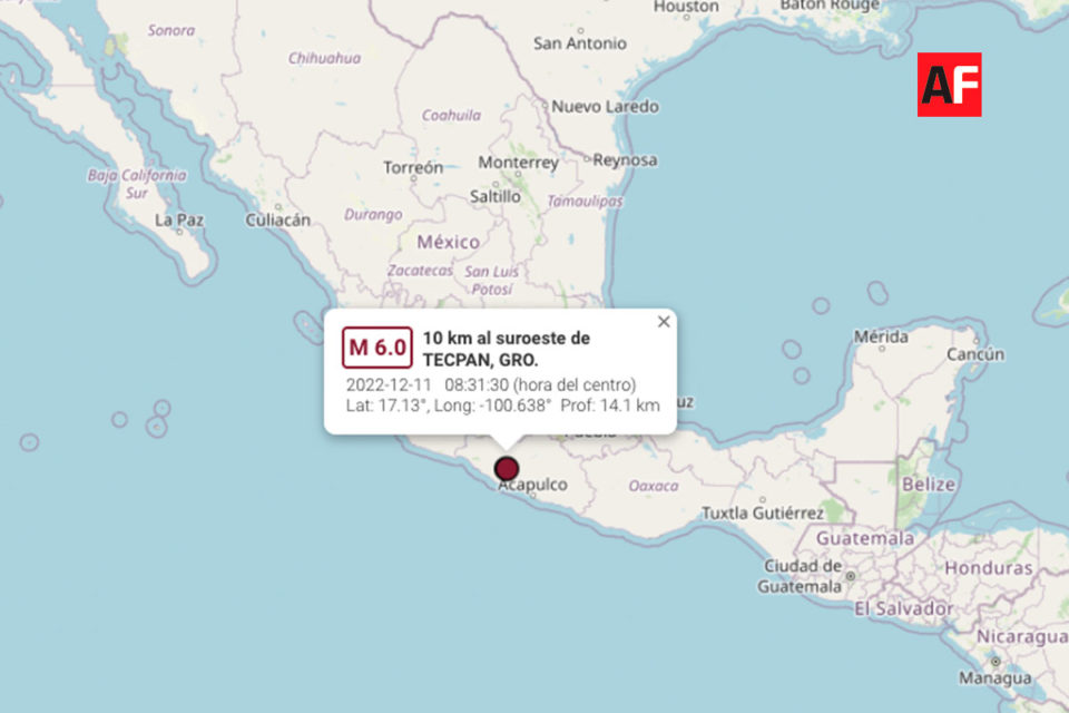 En diciembre, SSN registra 2 mil 813 temblores cuyos epicentros se localizaron dentro del territorio mexicano | AFmedios .