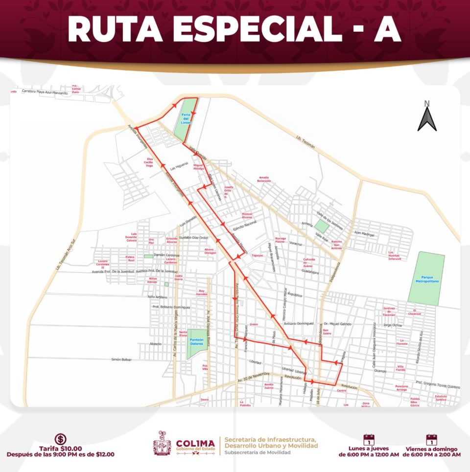 Movilidad Colima implementa rutas especiales durante la Feria de Tecomán