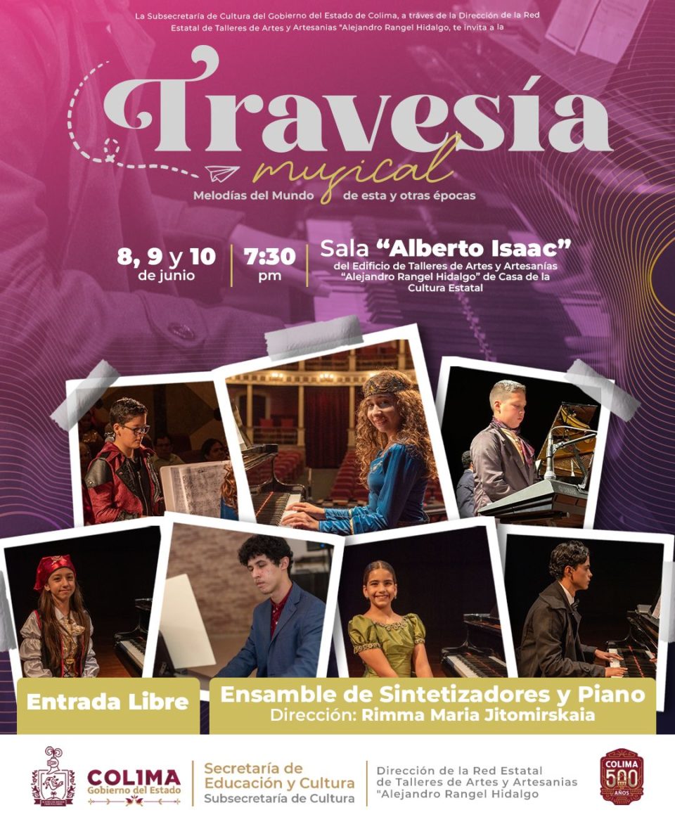 Cultura Colima invita al concierto gratuito de piano Travesía Musical