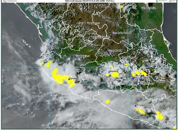 Lluvias muy fuertes en Colima esta noche y madrugada, pronostica el SMN